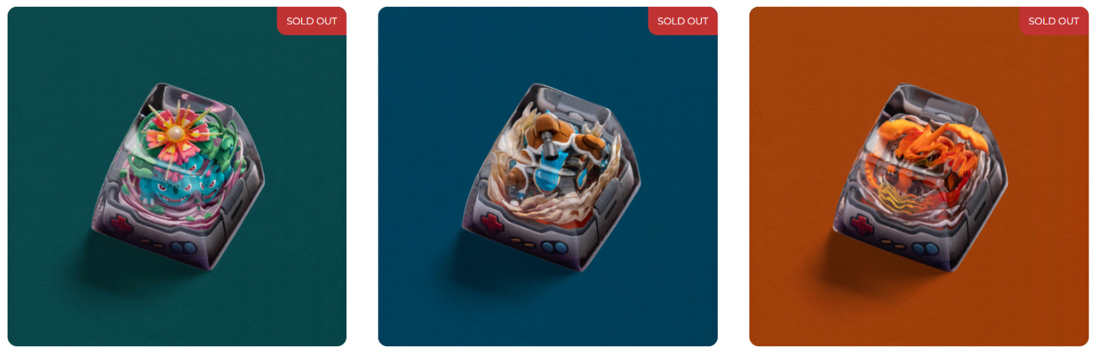 S-craft Pokemon Keycaps mega venasaur charizard blastoise | Cherry MX Switches