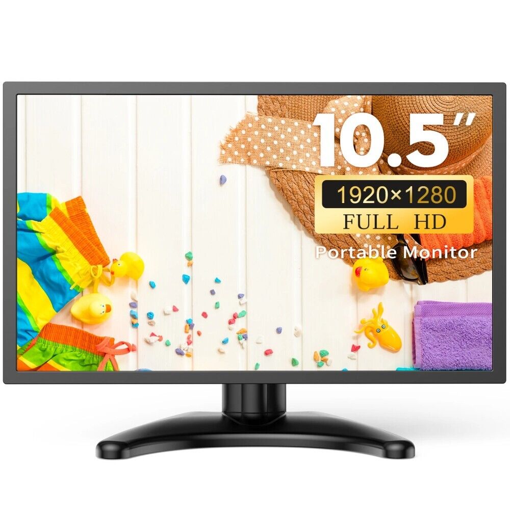 Miktver 10.5'' Small Monitor FHD IPS 1920x1280 for Gaming/Computer/CCTV Camera