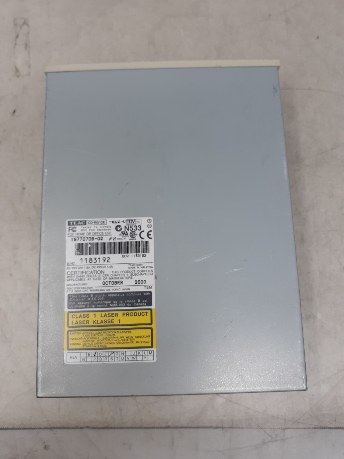 TEAC 1977070B-02 CD-W512E-B02 CD-RW Drive