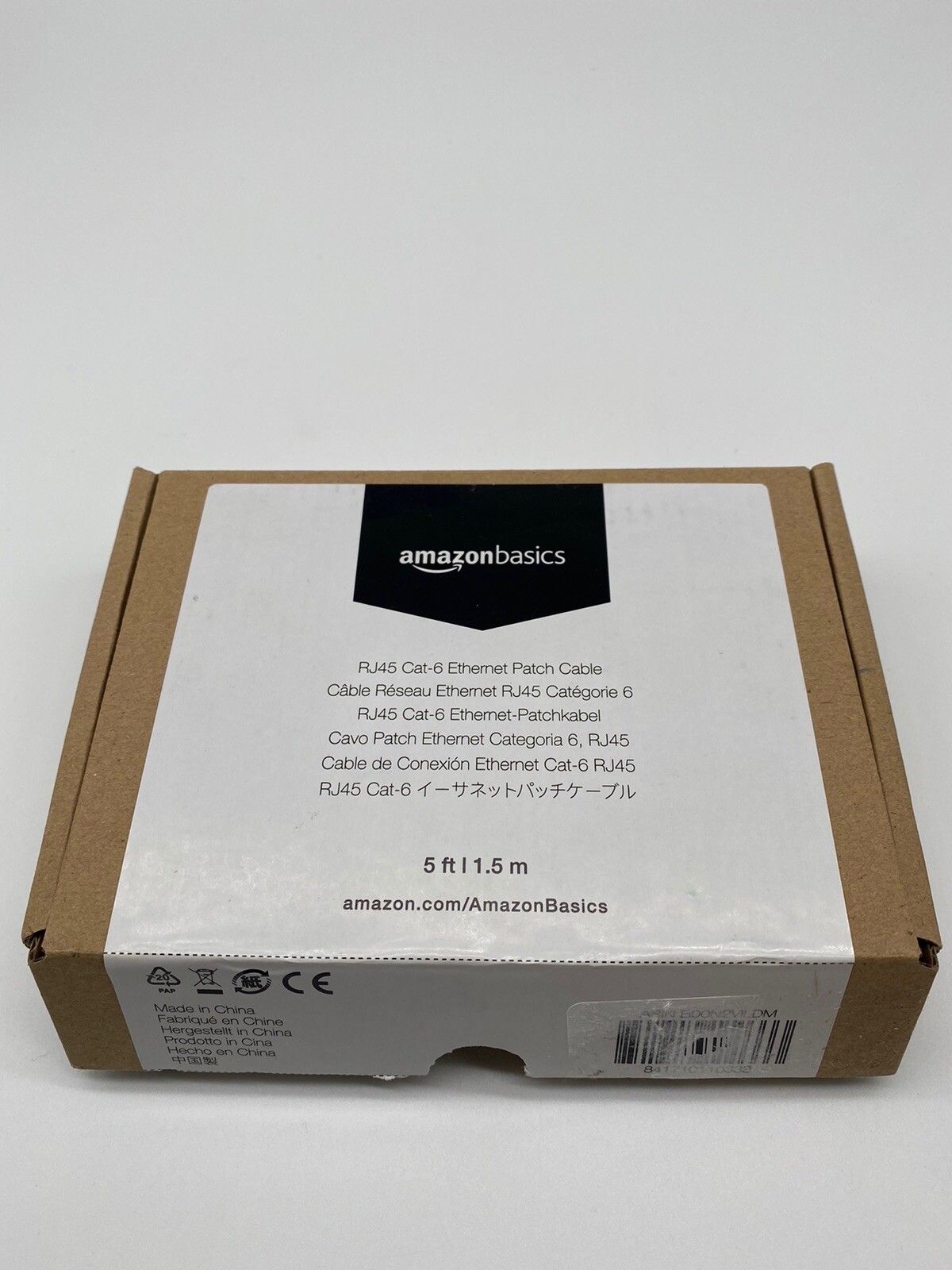 AmazonBasics RJ45 Cat-6 Ethernet Patch Internet Cable - 5 Ft/1.5m - Black