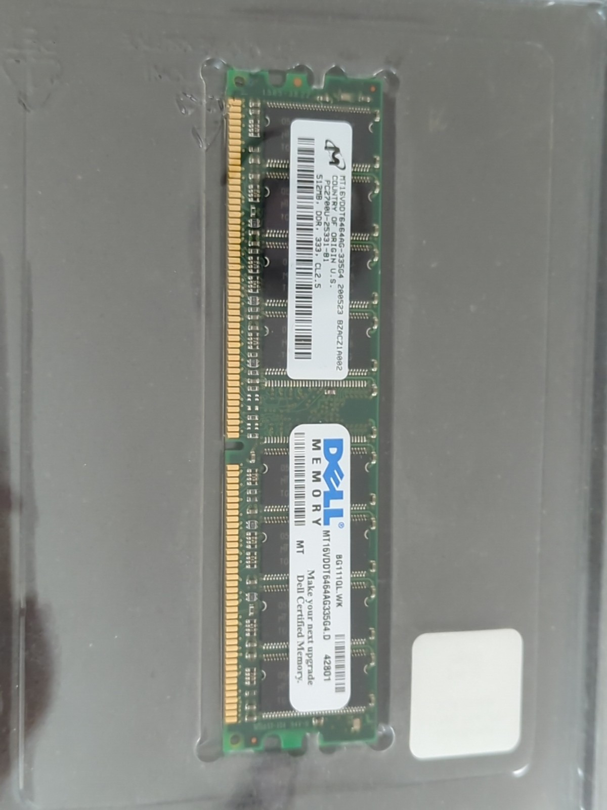 DELL 512MB DDR DIMM RAM Memory – 184-PIN Retail $49.95 - M6