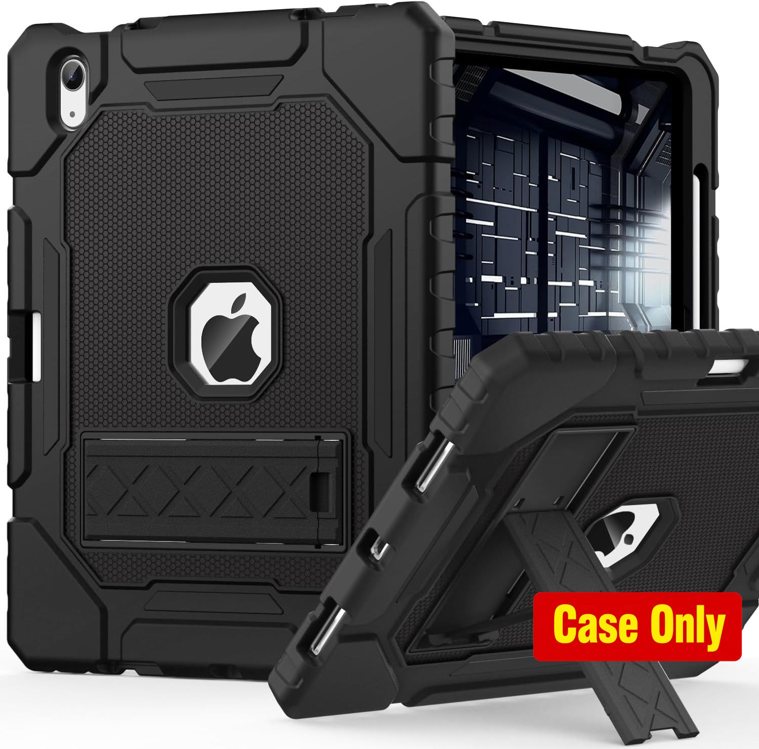 Rugged Heavy Duty Shockproof Case for iPad 10.9" 10th / 11" 11th Gen - Black