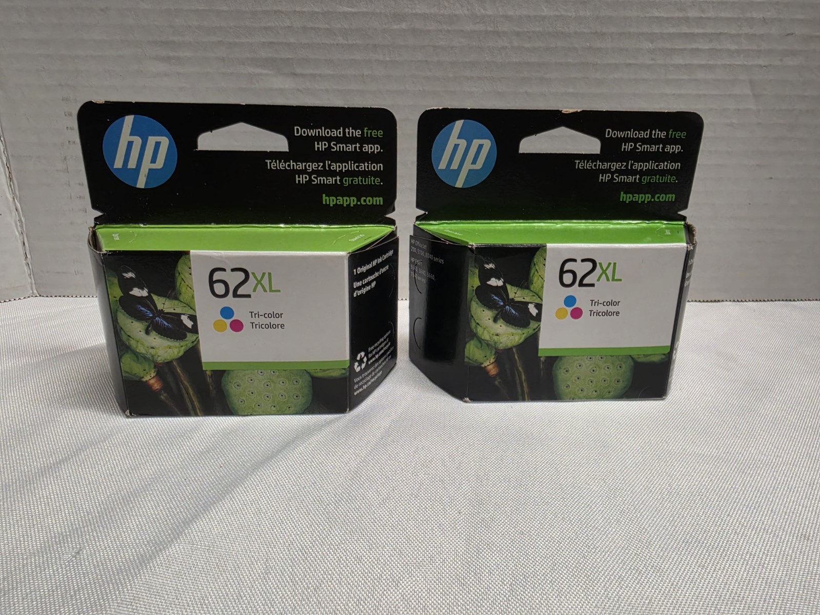 New Genuine Hp 62XL High Yield Tri-Color Ink Cartridge Exp. 12/2026 Lot Of 2