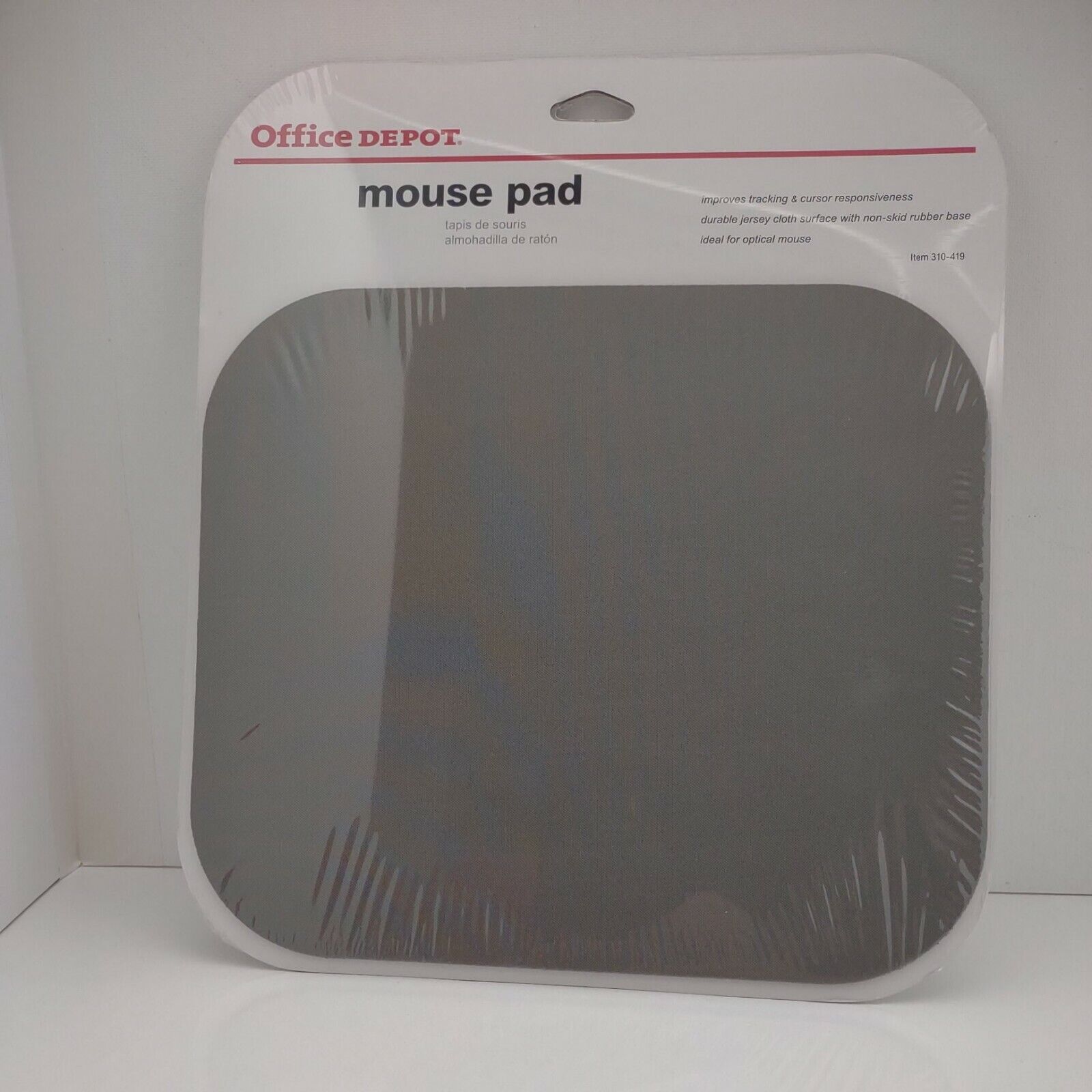 Office Depot MAUSE PAD GRAY IDEAL FOR OPTICAL MOUSE NO-SKID RUBBER BASE.The last