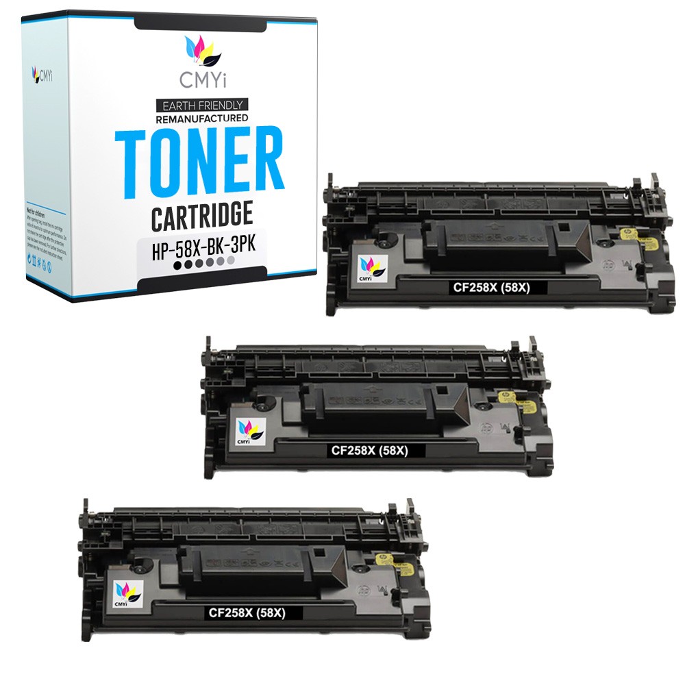 3-PK CMYi Replacement Toner 58X Cartridges for HP Enterprise MFP M430f Pro M404n