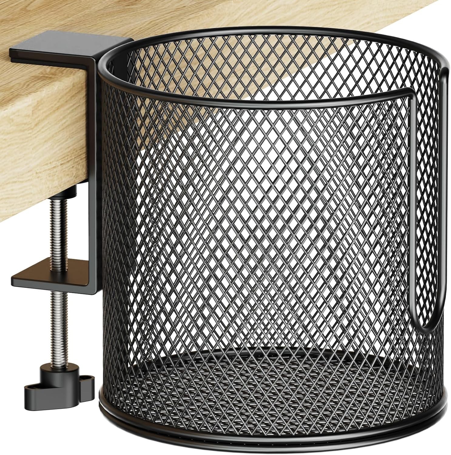 Large Desk Cup Holder, Fully Covered Anti-Spill Clip on Table Cup Holder, Off...