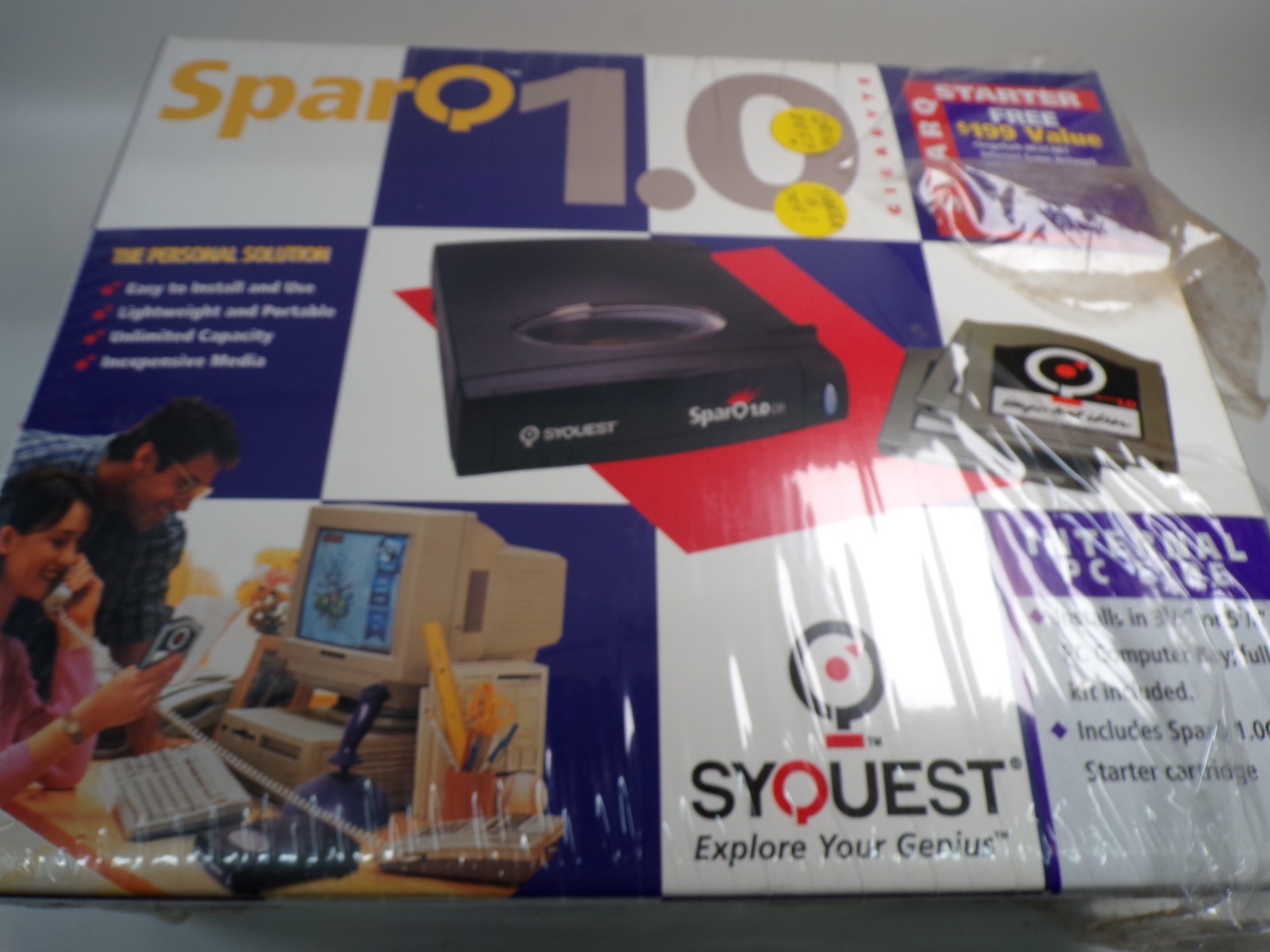 Vintage SyQuest SparQ 1.0 GB PC Removable Cartridge Hard Drive Un-tested