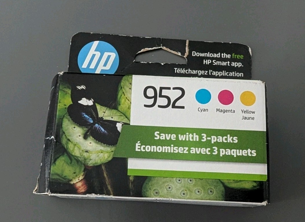 HP 952 Tri Pack Color Ink Cartridge N9K27AN OEM OfficeJet New Sealed OCT 2026+