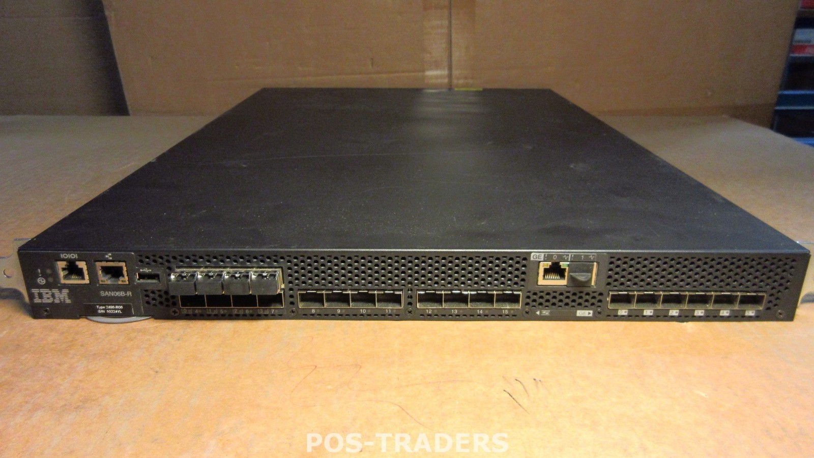 IBM SAN06B-R 2498-R06 System Storage 16X FC PORTS 6X 1GbE Switch INCL 4X SFP'S