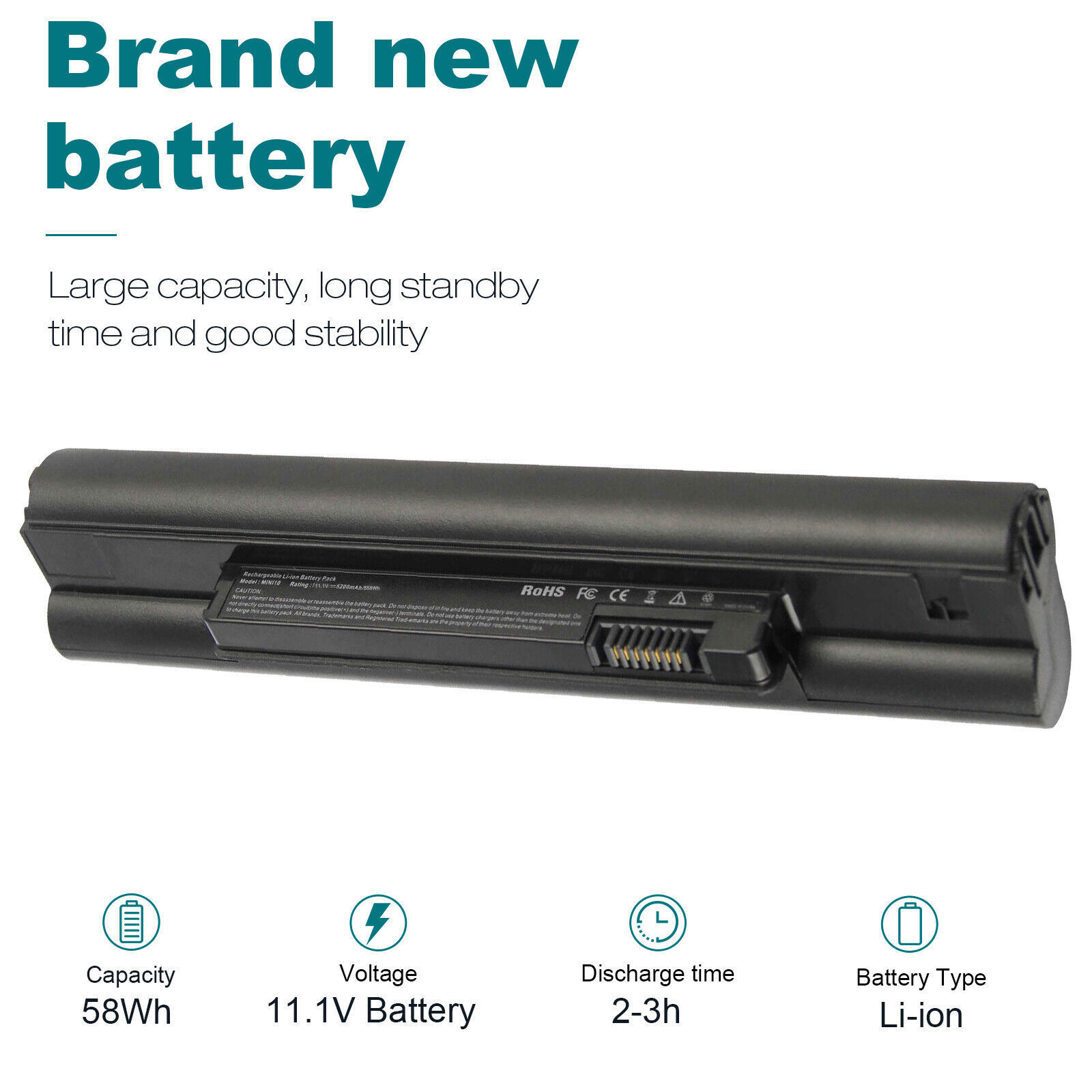 Replace Battery for Dell Inspiron Mini 10 10V 1010 1010V 1011 1120 H768N PP19S