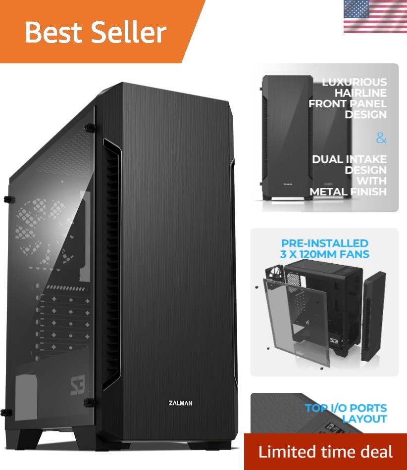 S3 Elegant Mid-Tower PC Case - Full Acrylic Design & Enhanced Airflow System