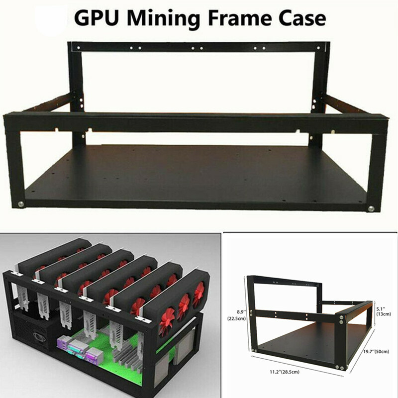 6/8 GPU For Crypto Coin Computer Steel Open Air Miner Mining Frame Rig Case Up