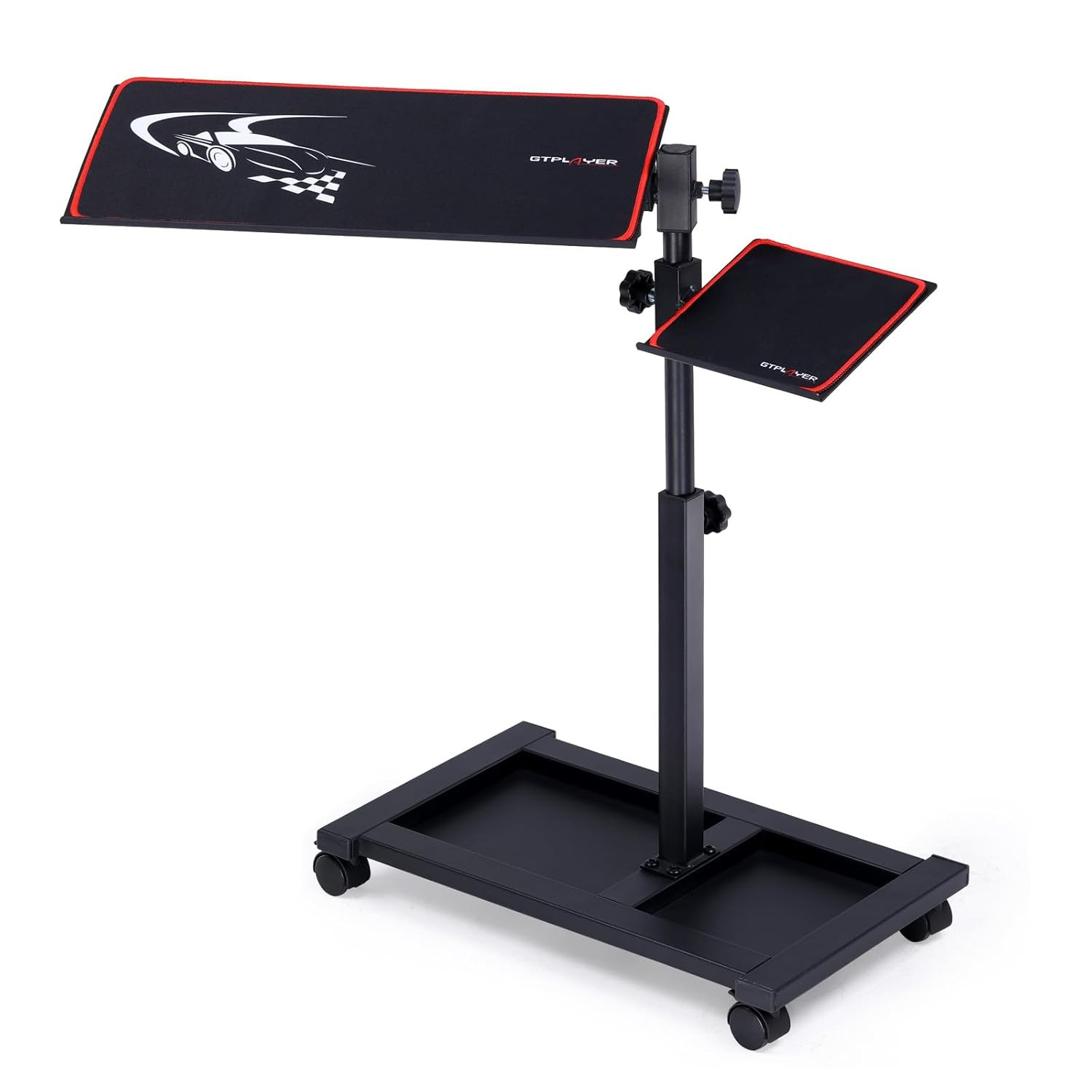 Adjustable Racing Standing Keyboard and Mouse Tray Rolling with Wheels for Gamin