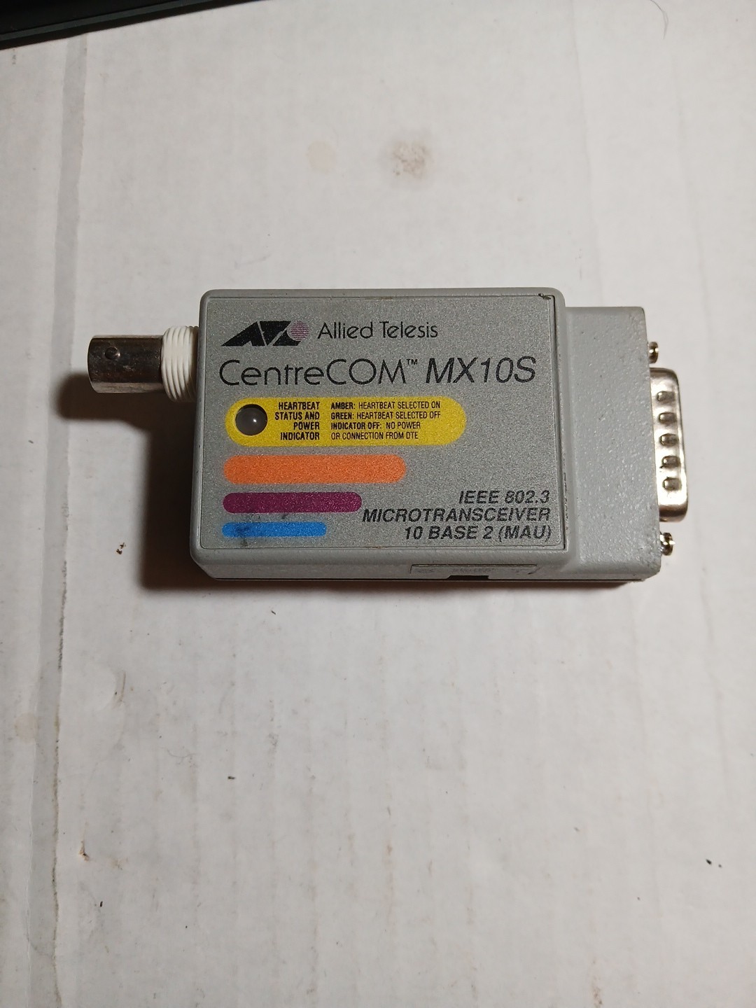 ALLIED TELESIS CentreCOM MICRO TRANSCEIVER IEEE 802.3 10 BASE 2 COAXIAL AT-210T