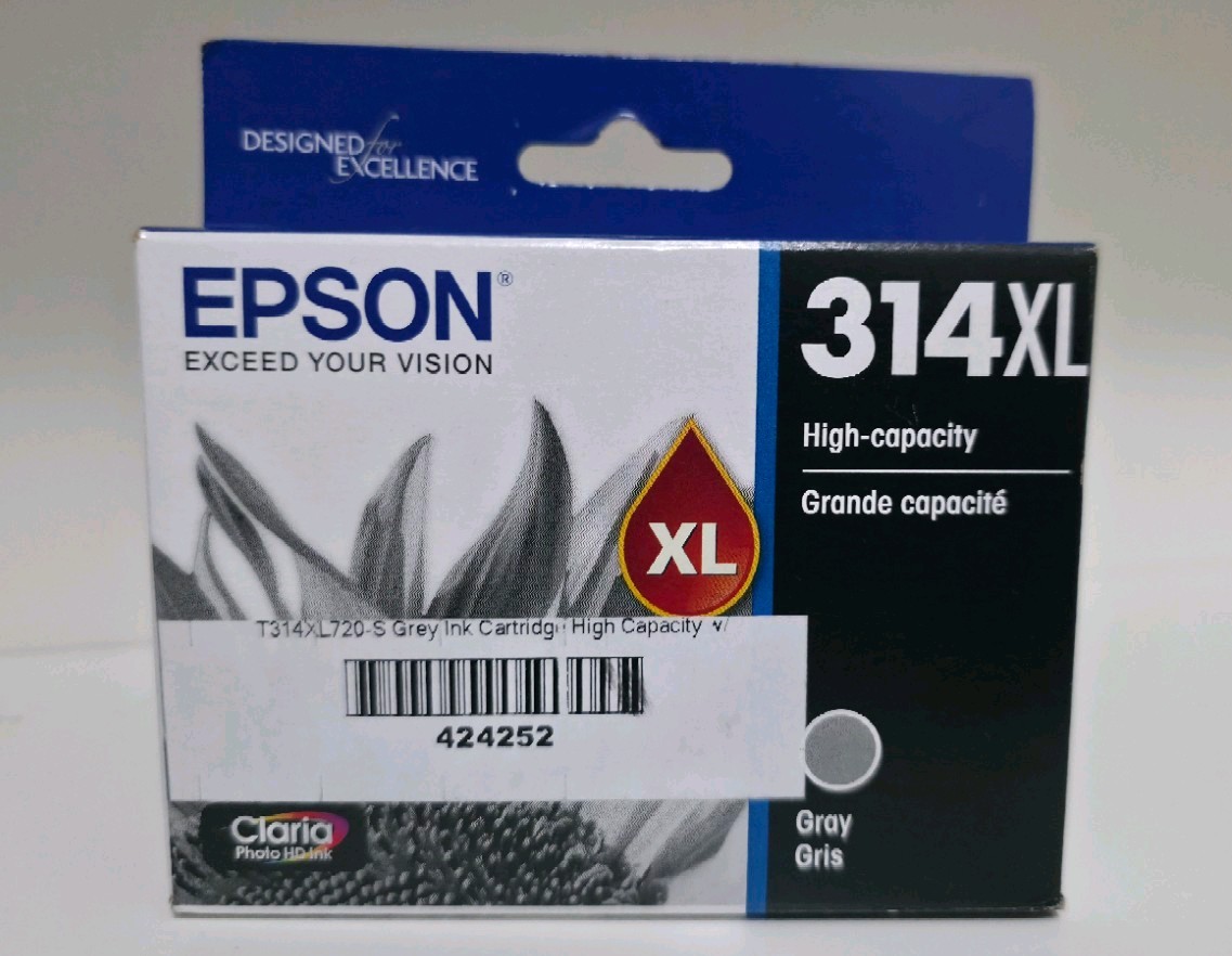 Epson 314XL Gray High Capacity Ink Cartridge T314XL620 Claria Photo New
