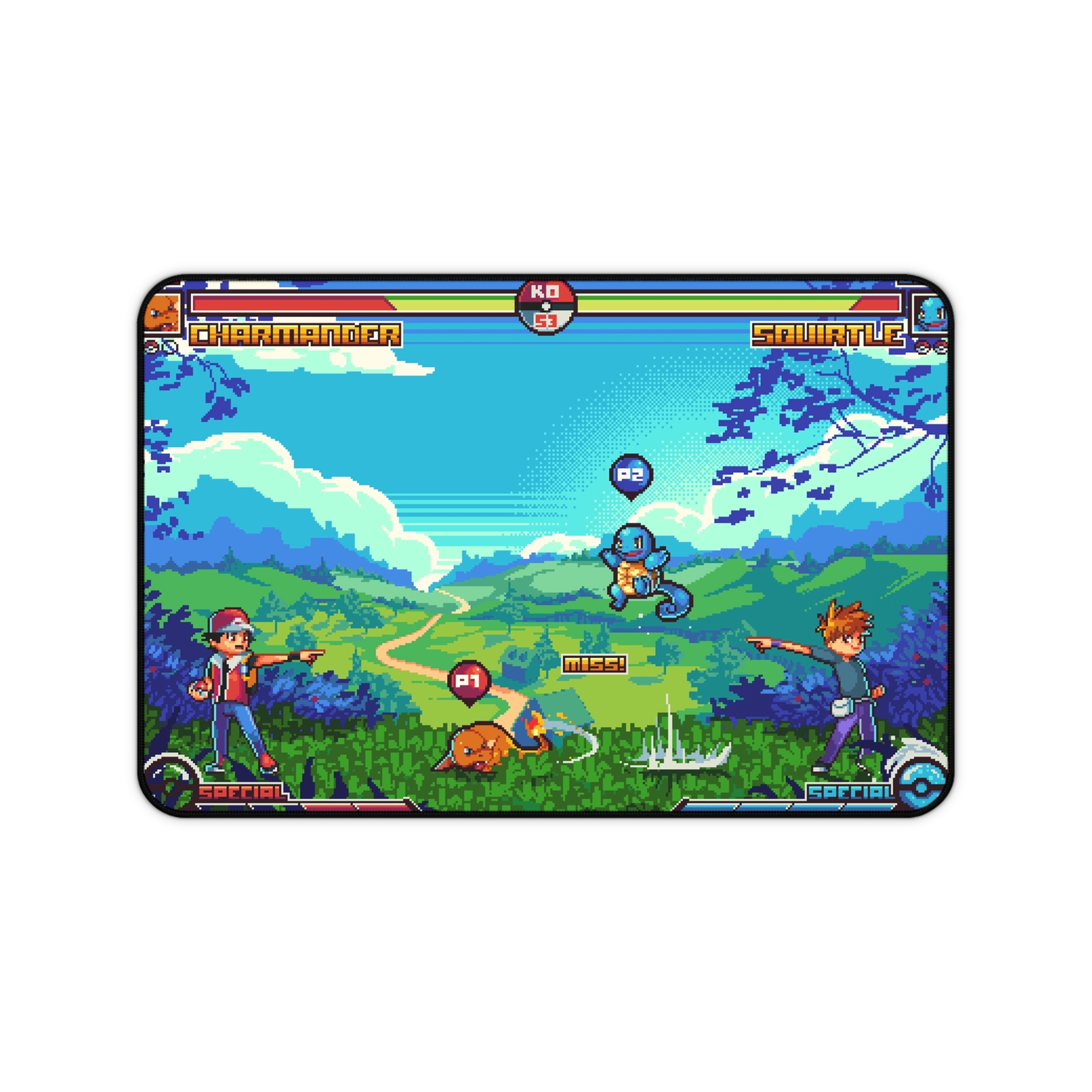 Pokemon Red vs Blue Mousepad / Desk Mat