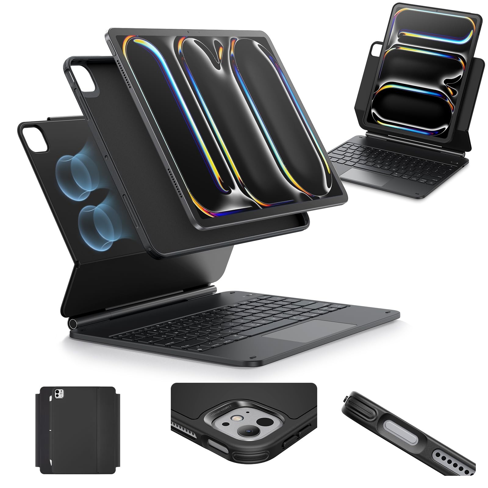 ESR [Upgraded] iPad Pro 13 Inch Case with Keyboard (M5/M4, 2025/2024), iPad Pro
