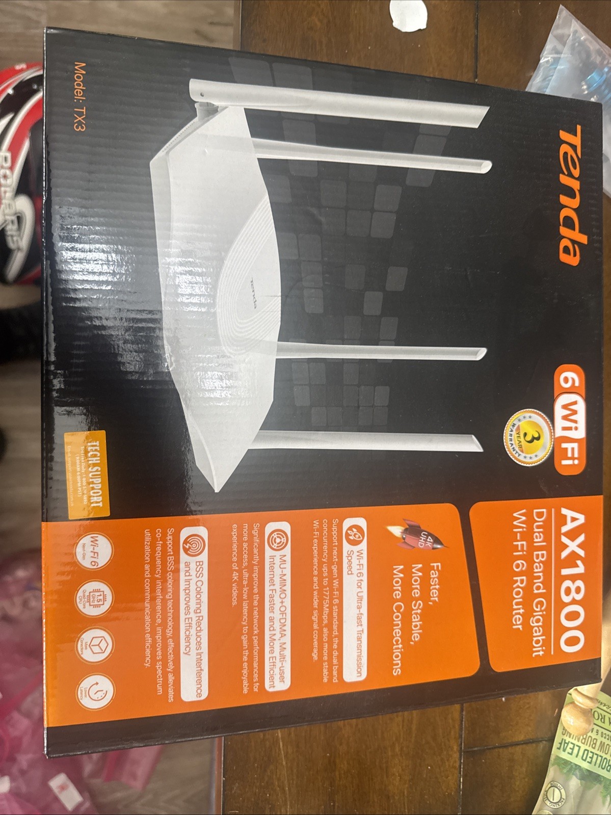 Tenda TX3 AX1800 Dual-Band Gigabit Wi-Fi 6 Router (O1)