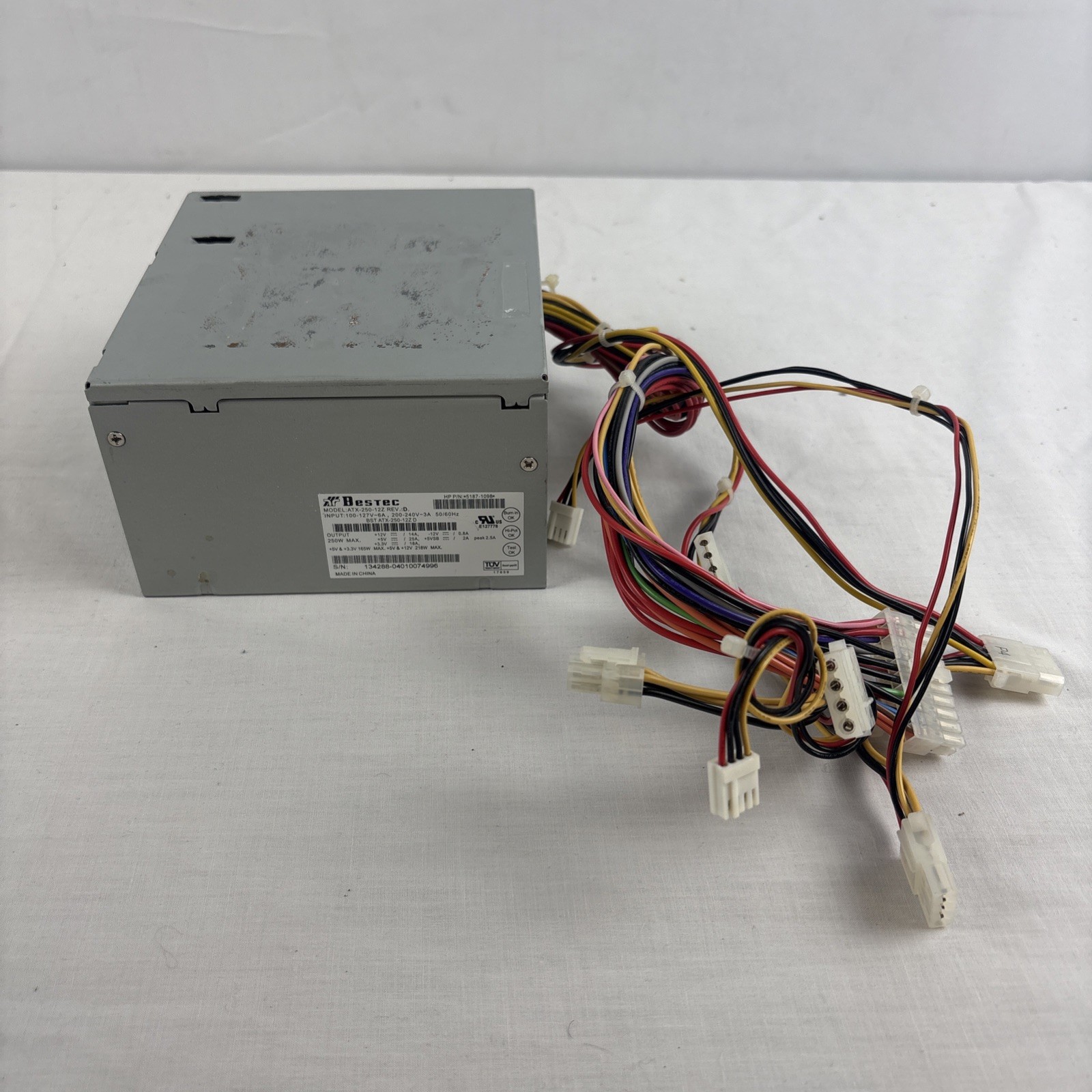 Bestec Computer Power Supply ATX-250-12Z 250W HP P/N 5187-1098 - Untested
