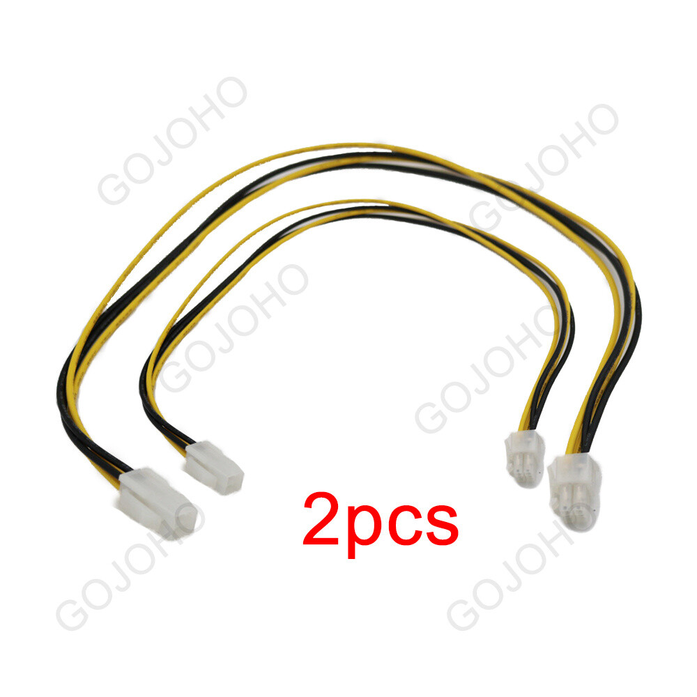 2pcs 40cm 4-Pin 2x2 ATX 12V CPU EPS Power Supply Male to Female Extension Cable