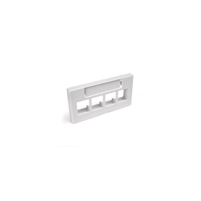 Leviton 49910-SW4 Quickport Modular Furniture Faceplate 4-Port White