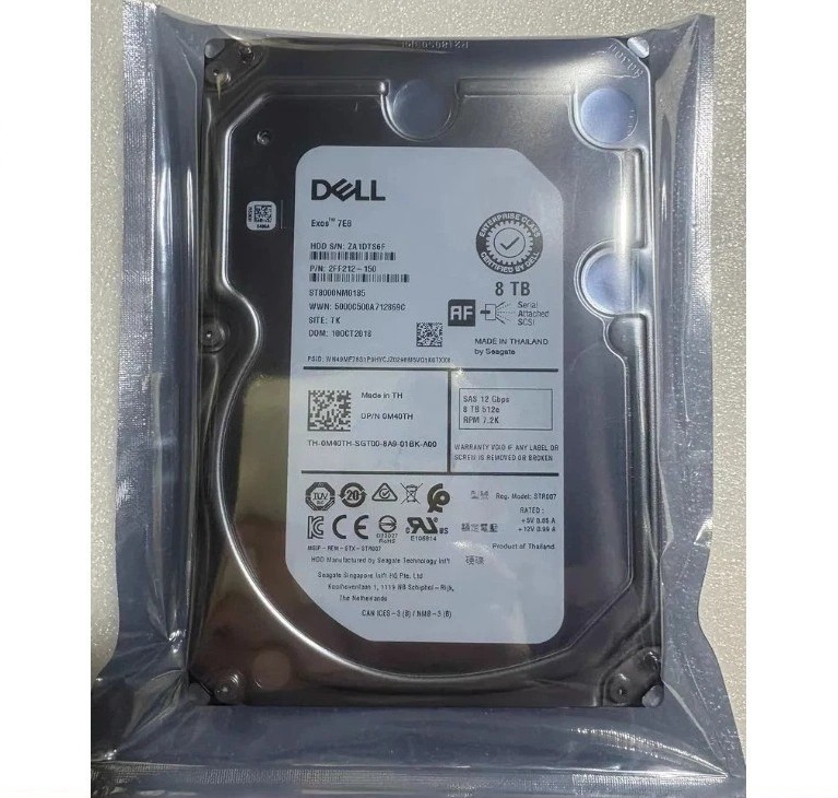 1PC ST8000NM0185 M40TH FOR Dell 8TB 7.2K SAS 12Gbps 3.5" HDD 0M40TH Hard Drive