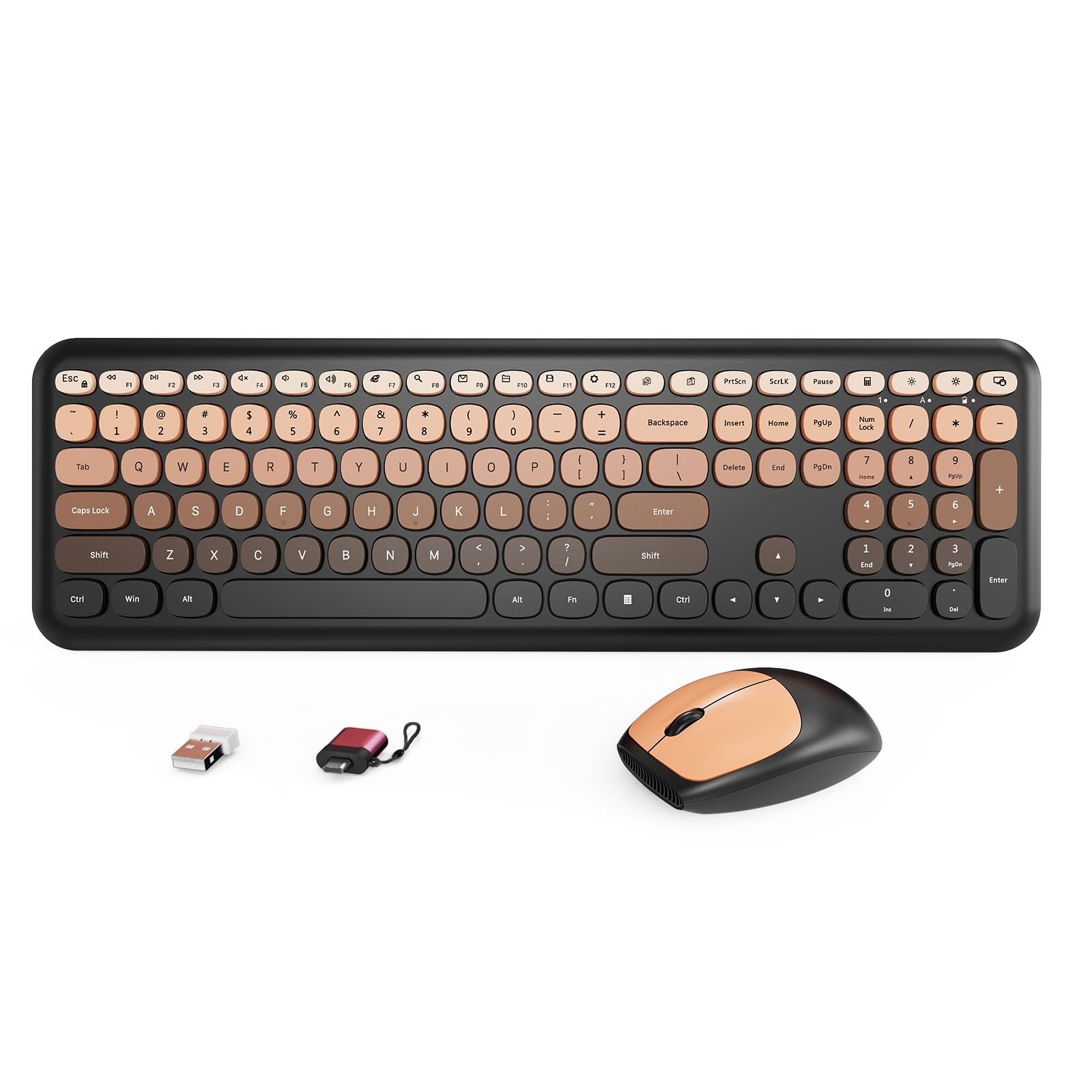 HotFox Wireless Keyboard and Mouse Combo, Full-Size Retro Typewriter Keyboard...