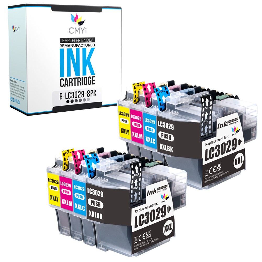 8-Pack Compatible CMYi LC3029 Ink Cartridges fits Brother MFC-J6535DW J6935DW