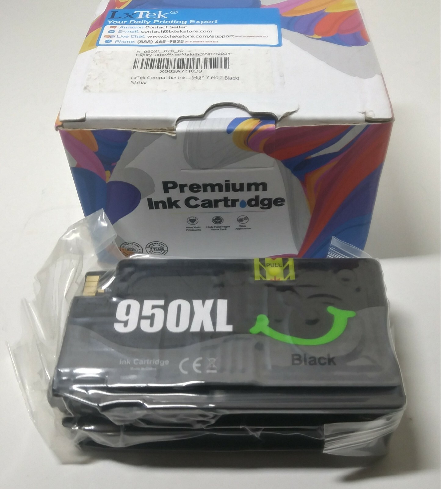 LxTek 950XL 1Pk Black Replacement Printer Ink For HP 8100 Expires: 07/28/2024