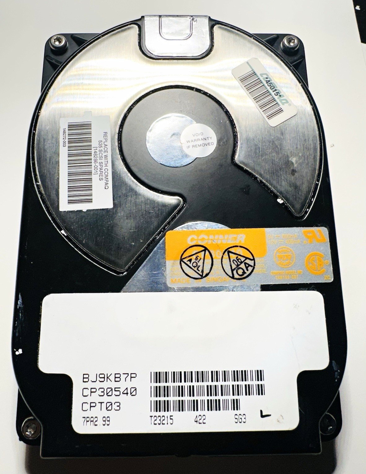 Conner CP30540 540MB 3.5in SCSI Internal HDD 3600RPM 64KB Hot Swap UNTESTED