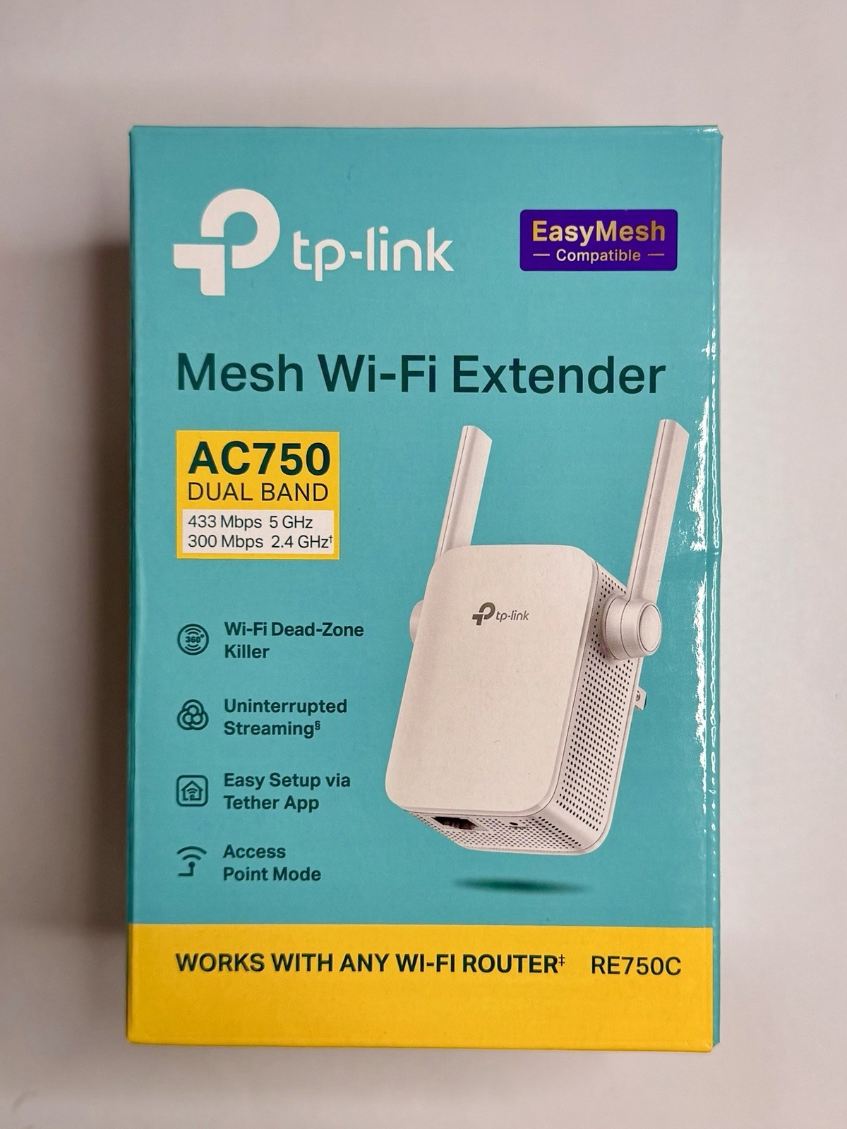 TP-Link AC750 Mesh WiFi Extender (RE750C) Dual Band Range Repeater - Open Box