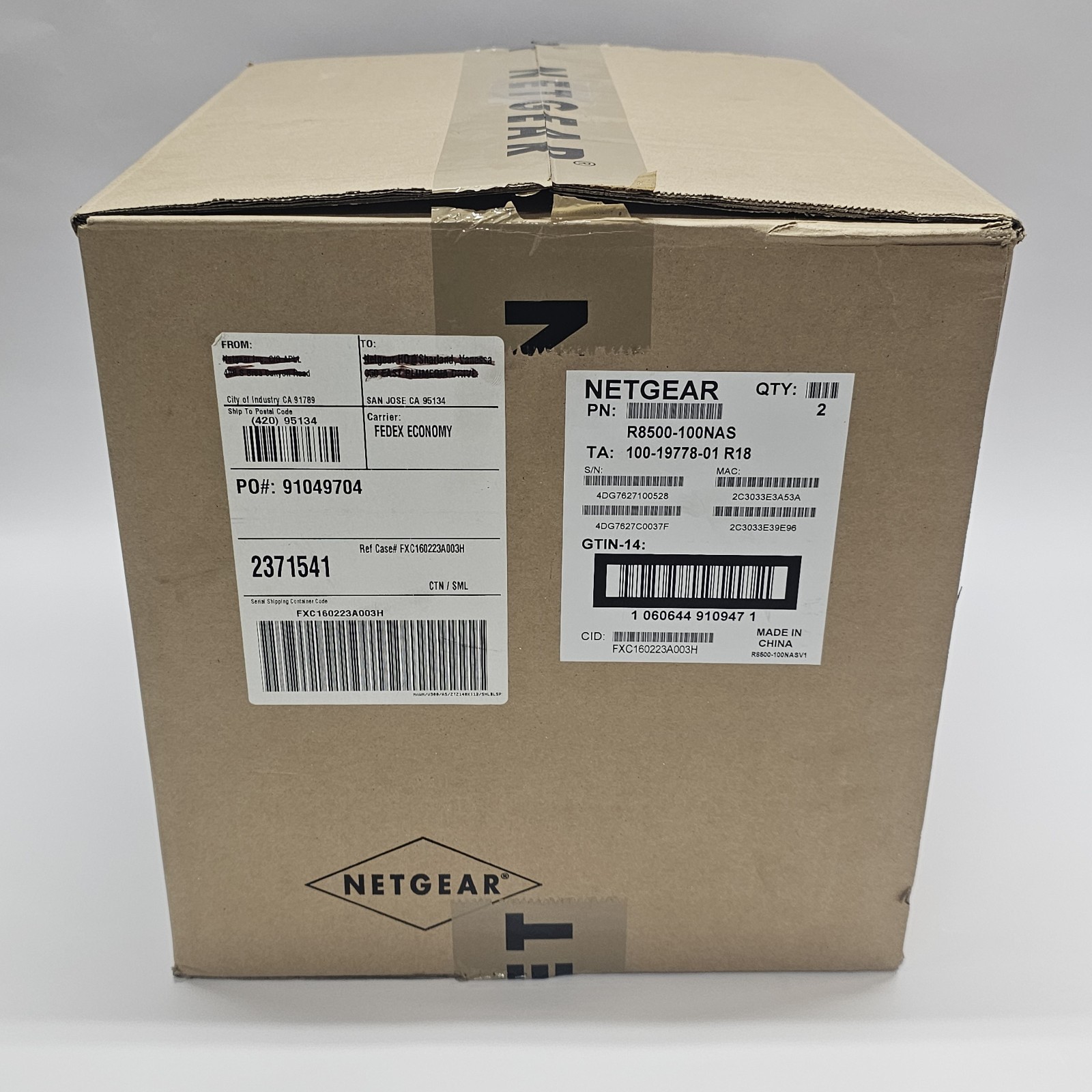 Netgear Nighthawk X8 AC5300 WiFi Router R8500-100NAS Tri-Band 5.3Gbps (2 PACK)