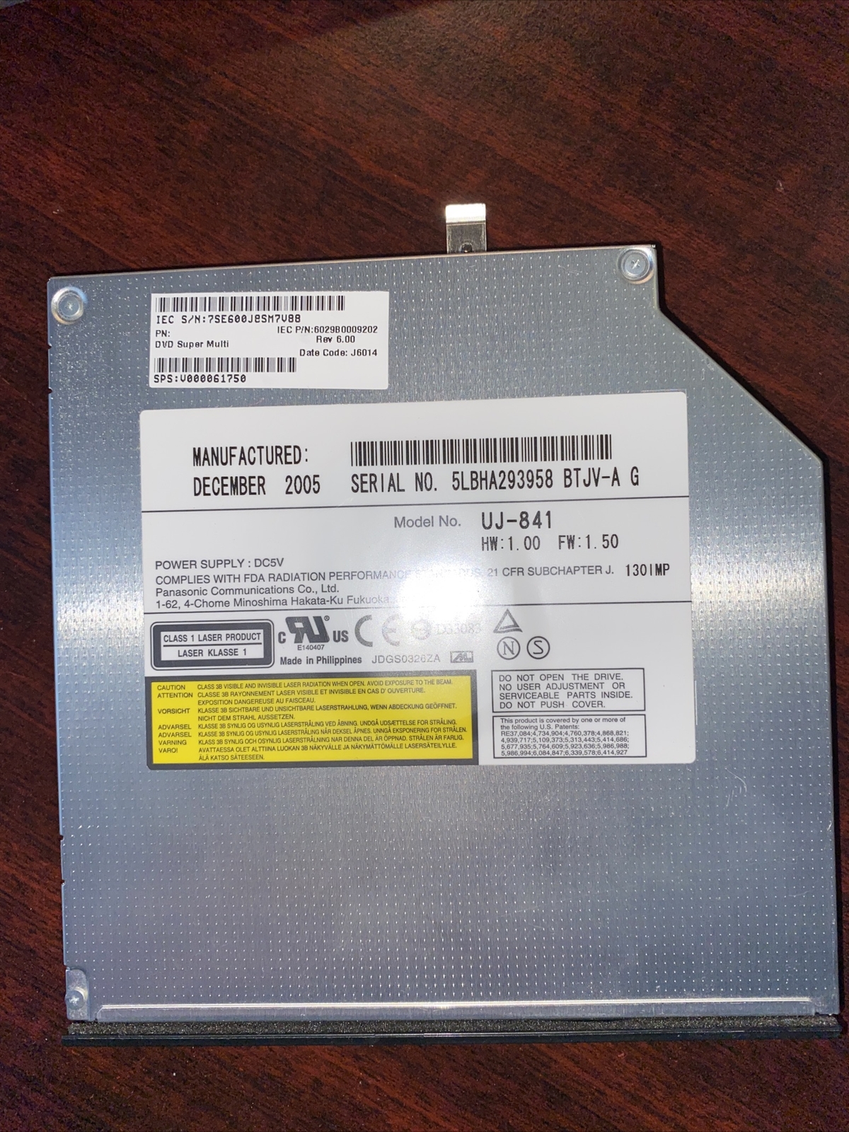 Panasonic Communication UJ-841 DVD Super Multi Drive-RW