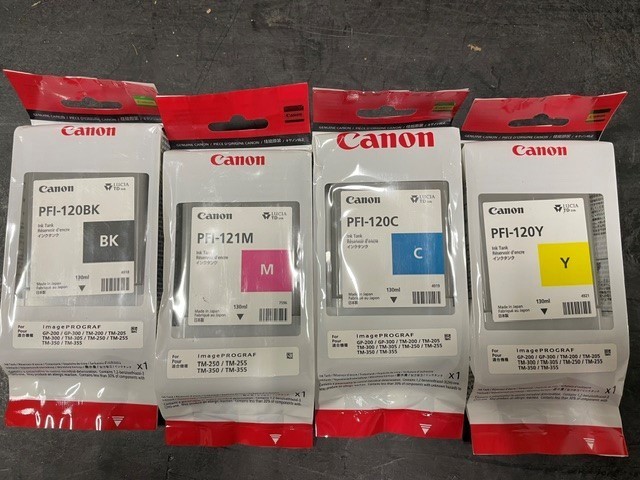 Genuine Canon PFI-120 Ink Full Set 5 MBK BK C M Y New Sealed TM-200 TM-300