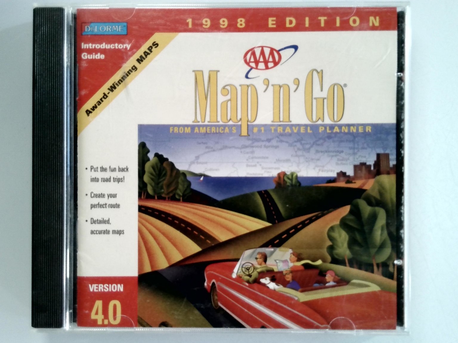 DeLorme AAA Map'n'Go 1998 Edition V4.0 Travel Planner CD-ROM