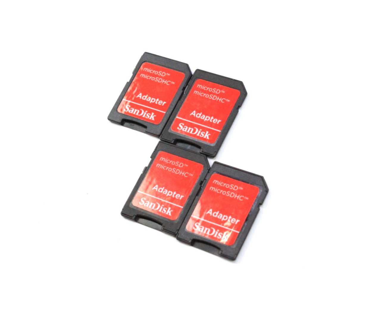 Lot of 4 Red SanDisk Adapter MicroSD to SD Card
