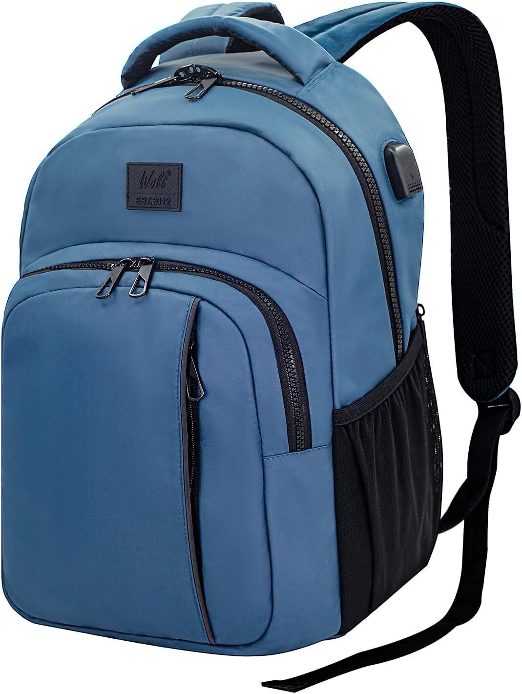Wolt | Casual Laptop Backpack for Women & Men, Computer Bags with USB Blue 