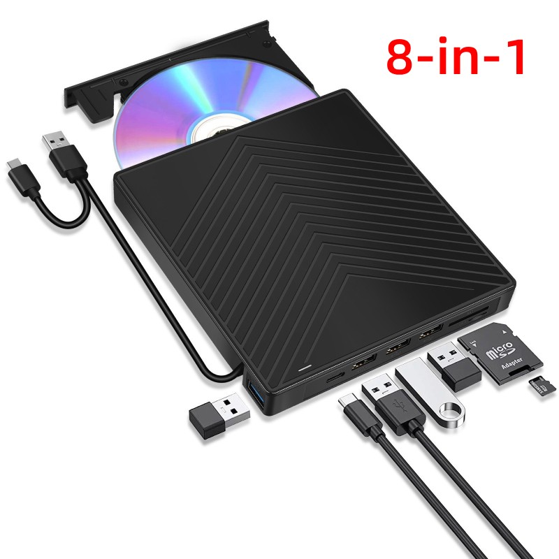 USB 3.0 External CD DVD Writer Drive Burner Reader Player for Windows 7/8/10/11