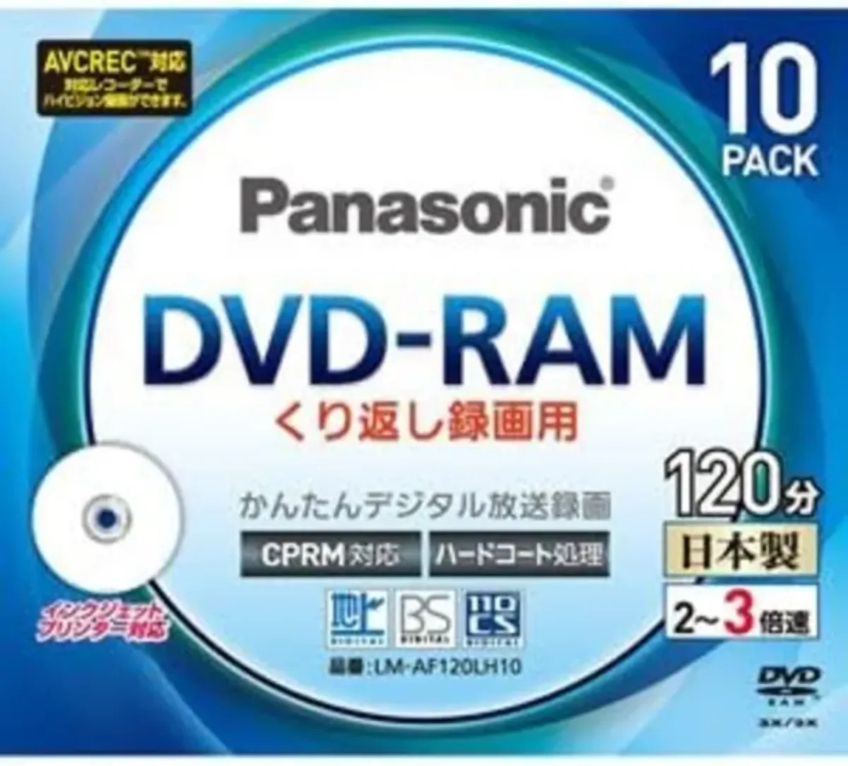 Panasonic 3x Speed ​​Single-Sided 4.7GB Printable DVD-RAM (10-Pack) Panason