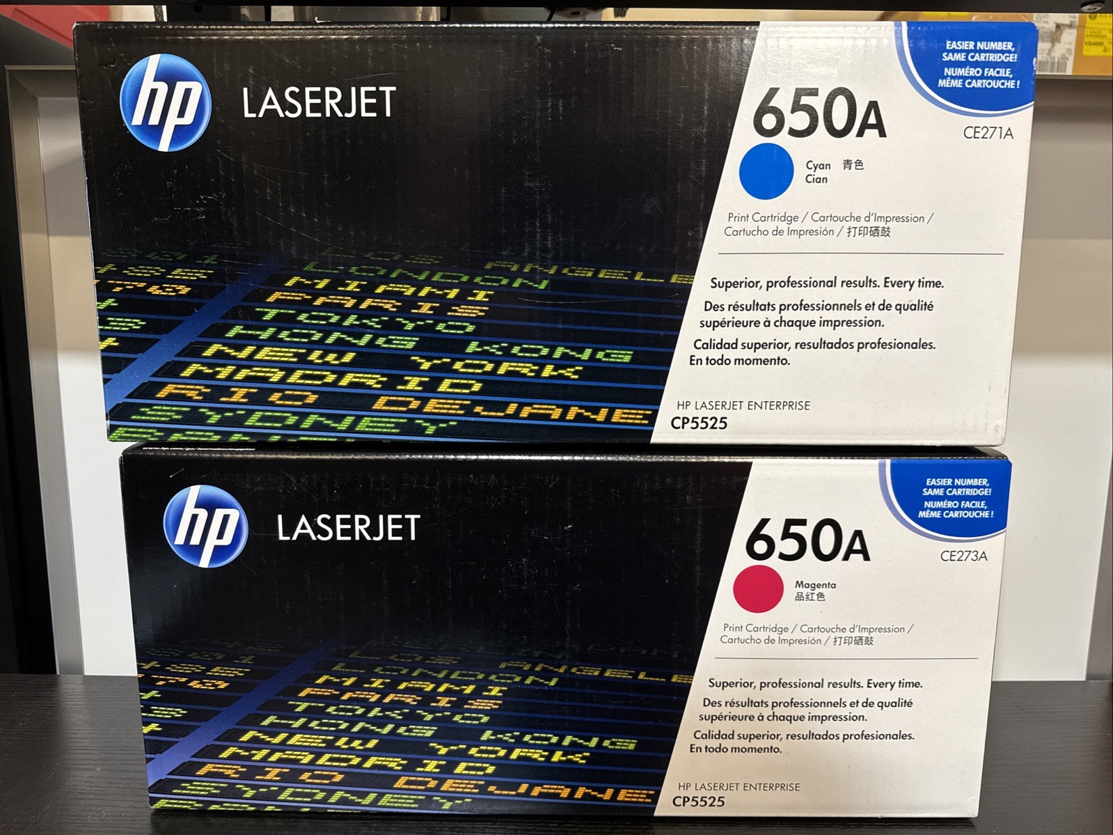Genuine HP 650A Cyan & Magenta Toners Cartridges SEALED C