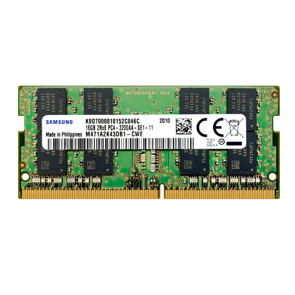 Samsung 16GB DDR4 3200MHz PC4-25600 Laptop SODIMM Memory Ram M471A2K43DB1-CWE