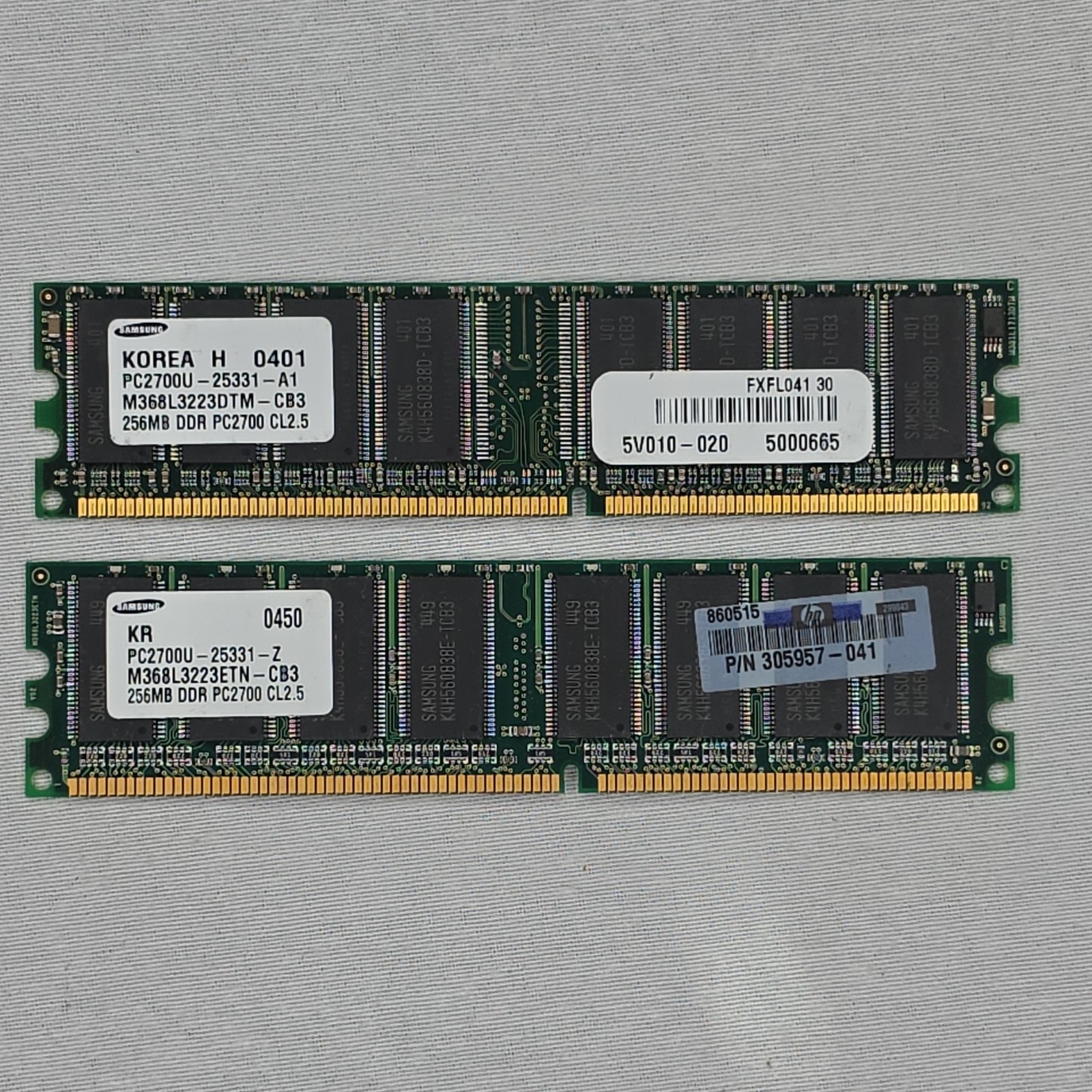 Samsung 512MB (2x256MB) DDR1 SO-DIMM PC2700U 200-Pin CL2.5 M368L3223