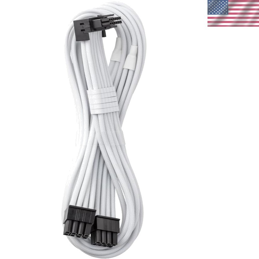 C-Series Pro 16-Pin to Dual 8-Pin PCI-e Cable w/ 90° StealthSense Design - White