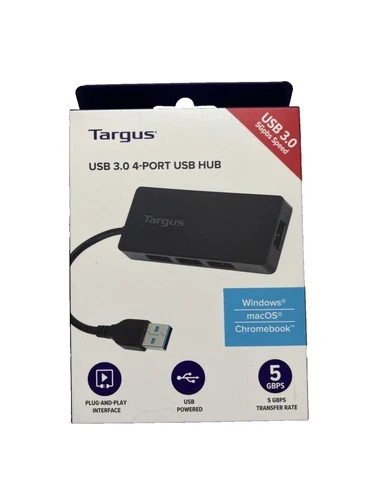 Targus 4 Port USB Hub: High-Speed 400 Mbps Multiport Extender