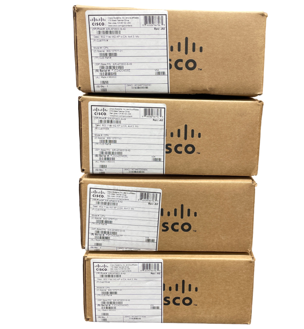 **BRAND NEW** Lot of 4 Cisco AIR-AP38021-B-KP Wireless Access Point #21