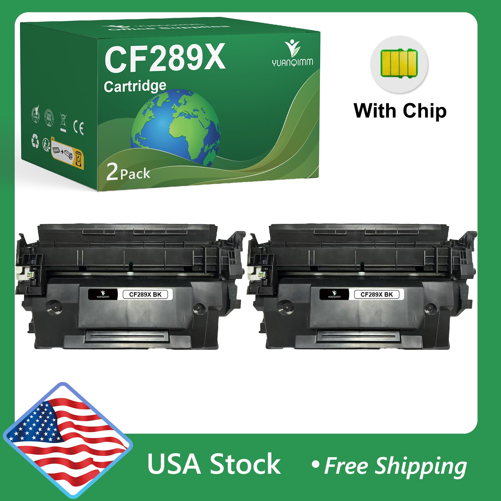 [With Chip] CF289X 89X Toner Cartridge Compatible for HP MFP M528dn M528f M507