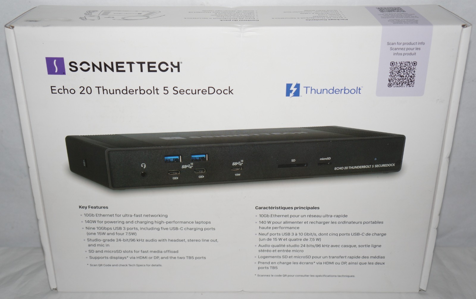 New Sonnet Echo 20 SecureDock 9-Port Multi-Adapter Hub w/Thunderbolt 5, HDMI, DP