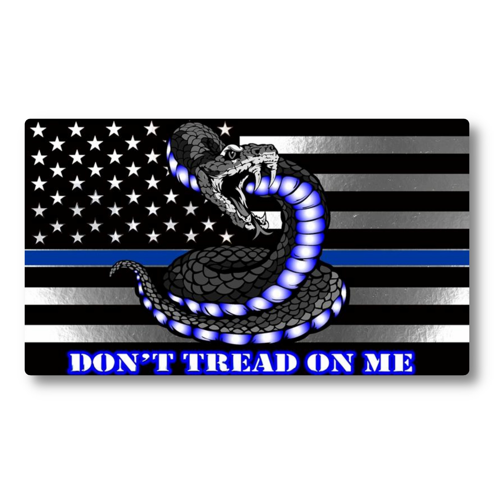 Thin Blue Line Flag Sticker, Don't Tread On Me Decal for Laptops & Indoor Use