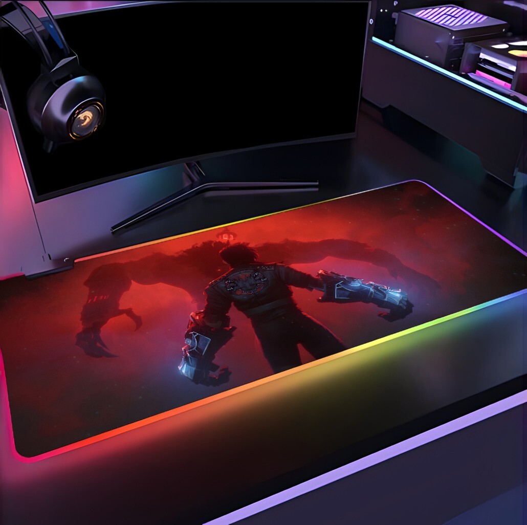 RGB Jinx vi warwick Arcane Mouse Pad, XXL Gaming Mat, league of legends, Arcane