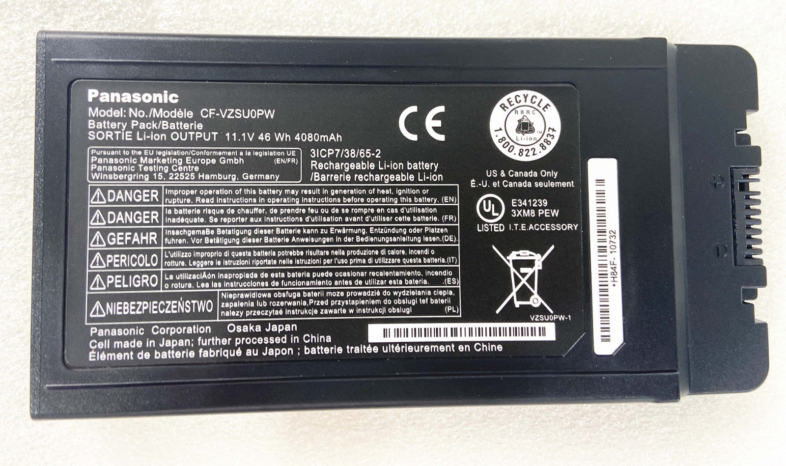 Genuine CF-VZSU0PW CF-VZSU0PR Battery For Panasonic TOUGHBOOK 54 CF-54 46WH US